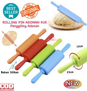( BISA COD ) PROMO Rolling Pin Silikon Penggiling adonan Baking Accessories / Penggilas Adonan Silikon Anti Lengket / Penggiling Multifungsi Serbaguna / Rol Putar Pemipih Penipis Olahan Kue Pizza Dough Rolling Pin Penggilas Kulit Pastel Anti Lengket