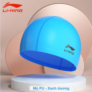 Mũ Bơi LINING PU Chống Nước Thoáng Khí Mũ Bơi Vải Mũ Bơi Nam Nữ Mũ Bơi LI-NING