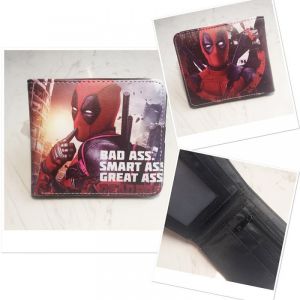 PU Wallet Two Fold Student Short Personalized Cartoon Hero Series Coin Purse Wallet Marvel Deadpool Wolverine