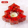 Resin Batu Mentah Kristal Asli Hiasan Pemegang Lilin Pokok Krismas Hiasan Rumah Percutian Krismas Kraf Resin merentas sempadan. 