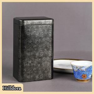 [Hilldora] Kim loại Retro trà vuông có thể kẹo thực phẩm lưu trữ Trường hợp với nắp bao bì hộp container