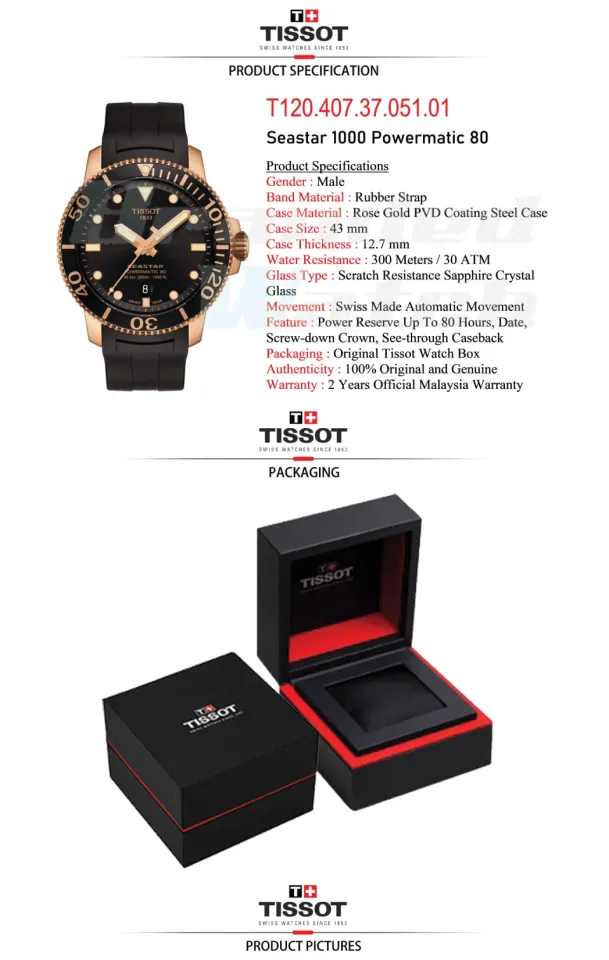 Official Warranty] Tissot Mens Seastar 1000