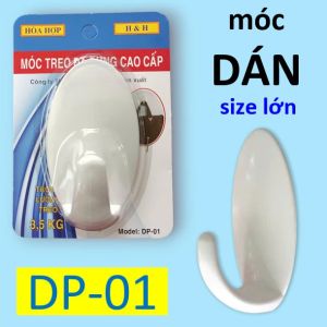 Vỉ 1 Móc treo đồ siêu dính dán tường chịu lực HÒA HỢP DP-01 _ bám chắc tường sơn gạch men treo balo túi xách