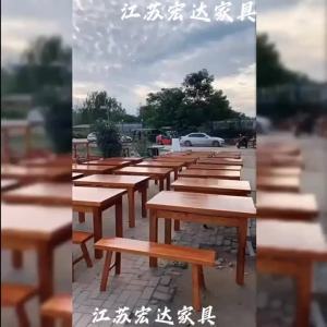 [CozyNest ]Restaurant tables and chairs noodle restaurant snack shop dining table dining set solid wood restaurant cafeteria table restaurant barbecue carbonization