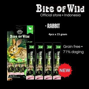 Bite of Wild Creamy Treats 4x15gr Camilan Kucing Rasa AyamKelinciSalmon Menambah Nafsu Makan Snack Kucing