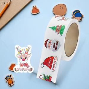 TX🏮💓🧧 500 cái cuộn Laser phim hoạt hình giáng sinh dán món quà giáng sinh gói nhãn dán phần thưởng dán sổ lưu niệm văn phòng phẩm