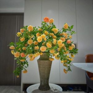 Bình hoa cao 42cm dáng chân đèn men mộc Bát tràng- gốm sứ fulogo
