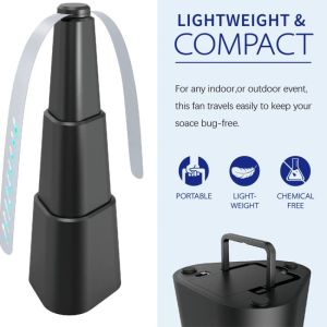 Fly Fans for Picnic Fly Repellent Outdoor Indoor Keep Flies Away Table Top Fly Fan Fly Spinner with Holographic Blades for Picnic Patio Home 