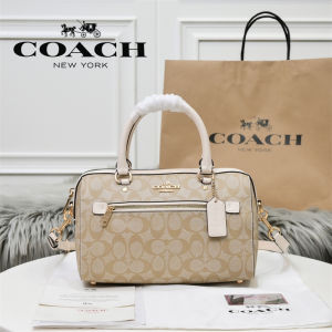 Coach bag official store original authentic Medium Handle Bags F79946 F83607 Boston Leather sling bag comes with a removable shoulder strap branded for women bags Size:Size:26X15X13cm