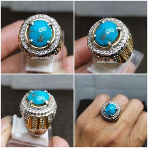 Batu Akik Pirus Persia Biru Fancy Original Kode 2411