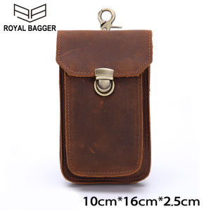 Royal Bagger Da Bò Thật Da Bò Retro Ví Đeo Hông Túi Đeo Thắt Lưng Nhỏ Ngựa Điên Da Đa Năng Ví Đựng Điện Thoại Ví Cho Nam Túi Bỏ Túi Retro