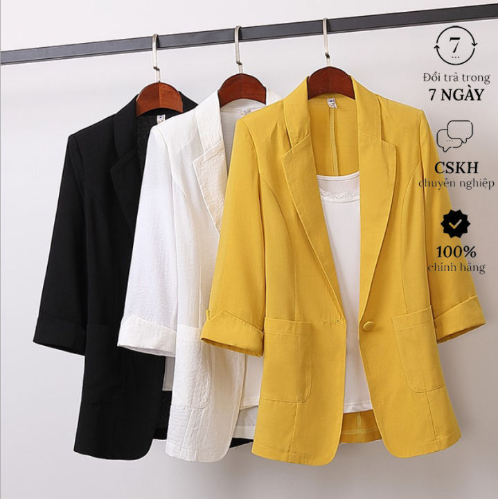 Áo khoác blazer nữ dáng dài tay form rộng 1 lớp có đệm vai oversize, Áo blazer  nữ cổ vest form rộng 1 lớp đệm vai | Shopee Việt Nam