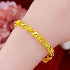 Lắc Tay Nữ  Kim Sa  Quả Châu Sáng Màu Vàng  Sang Trọng LTVANGKIMSA4