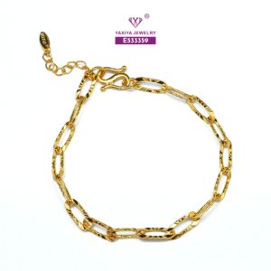 Yaxiya Gelang Rantai Wanita Pecah Kopi Perhiasan Lapis Emas 18K 893