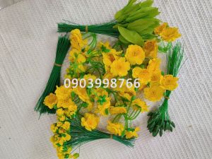 Hoa mai hoa đào rời & chùm sét 0.5 - 1kg gồm kẽm nụ lá- Hoa giả trang trí Tết