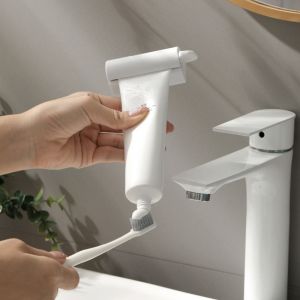 UNQIN Wall Mounted Toothpaste Squeezer Creative Convenient Toothpaste Rack Bathroom Accessories ic Suction Toothpaste Dispenser Lazy Squeezing Toothpaste