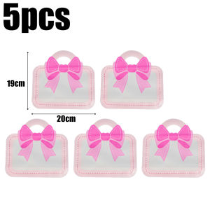 【On Sale】5Pcs พลาสติกซิปทรงโบว์น่ารักถุงขนมรูปการ์ตูนแบบพกพาถุงบรรจุลูกอมของขวัญสำหรับเด็ก