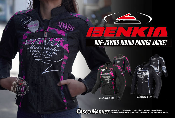 BENKIA HDF-JSW95 PADDED MOTORCYCLE JACKET FOR WOMEN Black Camo