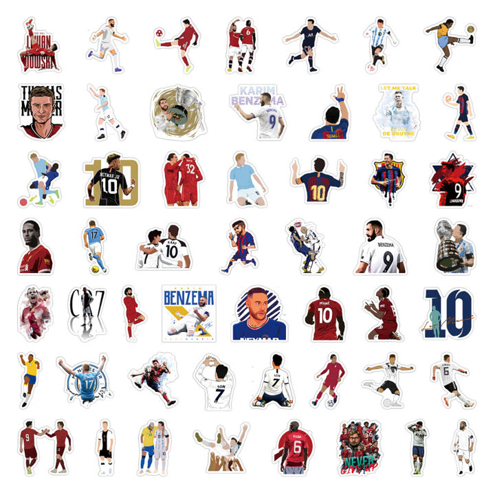 Football Sticker Pattern 50Pcs/Set Various Patterns Self-adhesive Waterproof Football Stickers ...