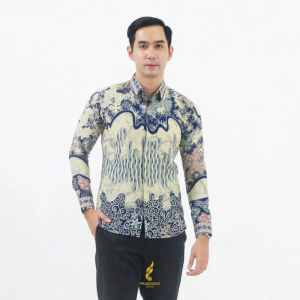 BANYUBIRU – Prabuseno Baju Kemeja Batik Pria Lengan Panjang Size Slimfit Mewah Bahan Katun Printing Lapis Furing Erro Handmade Kualitas Premium Jumbo Big Size Modern Halus Adem dan Nyaman Seragam Atasan Cowok Pakaian Kerja Dewasa Formal Kantor Kondangan