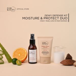 For Keeps Clean Beauty Dewy Defense Kit: Moisture & Protect Duo (Sanitizer + Lotion)