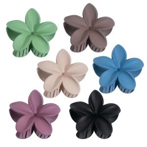 Mermaid Flower Hair Claw Clip for Women Girls 6 PCS Large Plumeria Flower Hair Clips for Thick Thin Hair Hawaii Hair Accessories