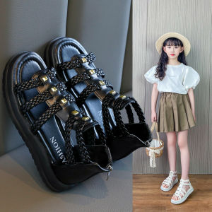 (Nhập Nguyên Hộp) Dép Sandal Chiến Binh Bé Gái 3-13 Tuổi Quai Điệu Đà Xinh Xắn AD250 Dép Quai Hậu Đi Học Da Mềm Chống Trượt Cho Bé Gái