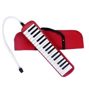32 Keys Melodica Instrument for Kids Air Piano Keyboard Soprano Melodica with Long Tube Short Mouthpieces & Carry Bag