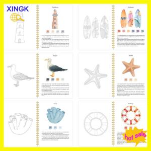 XINGK สมุดระบายสีน้ำสมุดระบายสีชุดระบายสีสำหรับผู้เริ่มต้นเป็นมิตรต่อสิ่งแวดล้อมชุดระบายสีฉากธรรมชาติง่ายๆงานฝีมือศิลปะ