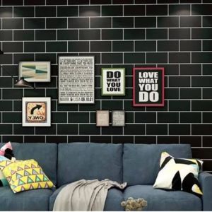 WALLPAPER DINDING MOTIF BATA HITAM 4M X 45CM