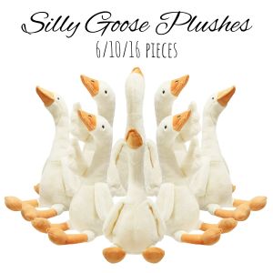 6/16PCS One Silly Goose Party Favors Stuffed Animal Plush Toy Baby Shower Birthday Party Gifts (Size:25CM)2026