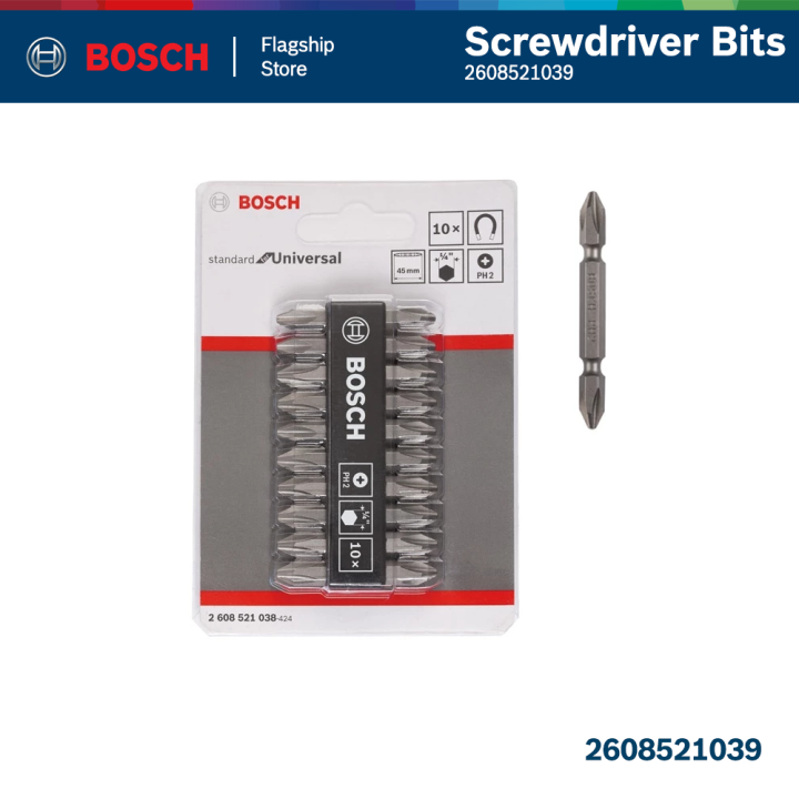 BOSCH 10pcs Double Ended Screwdriver Bits PH2 65mm 2608521039