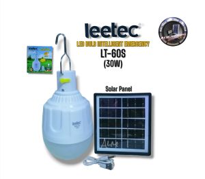 LEETEC Portable Super Bright Solar Rechargeable Led Lamp Bulb with Remote Control and Solar Panel