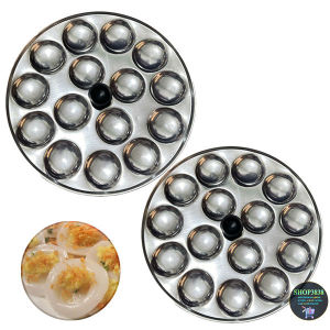 Combo 2 Khuôn Làm Bánh Bèo Nhôm 15 Lỗ Có Nút Cầm Chống Nóng