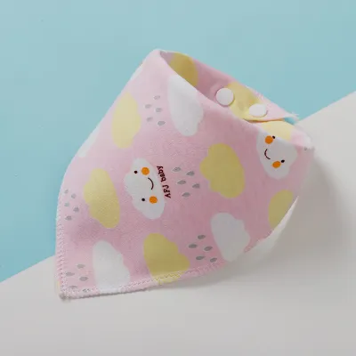 👶🏻Woobbies Baby Bibs Toddler 100% Cotton Triangle Bib With Button (39 Design)