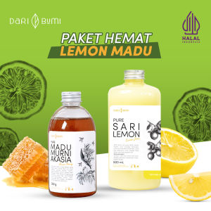 Dari Bumi Paket Diet Sehat Sari Lemon 500 Ml Pure Original Dan Madu Murni Akasia 350 Gr Raw Honey Paket Detox Alami