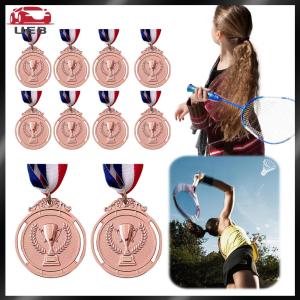 [UEB AUTO]10Pcs Gold/Silver/Bronze Medal Award Medals with Neck Ribbon Students Rewards Competition Prize Medals for Sports Games