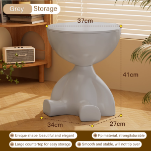 Creative Sofa Side Table Cream Style Home Living Room Bedhead Plastic Mobile Storage Small Round Table Stool