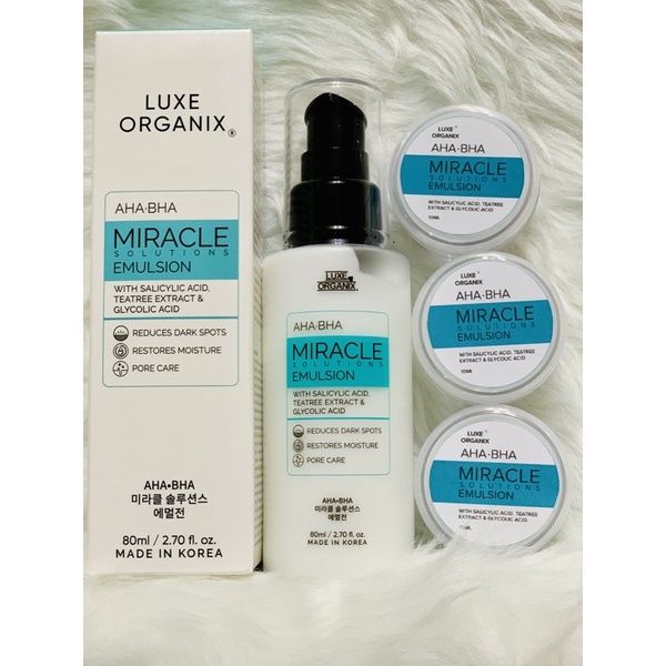 Luxe Organix AHA BHA Miracle Solution Emulsion Brightening Anti Aging ...