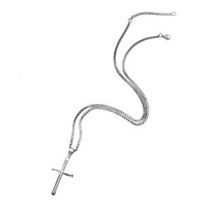 Chuỗi dây có thể điều chỉnh Chéo Mặt dây chuyền phụ kiện cho nam và thép không gỉ cho nữ phụ kiện thời trang đa năng