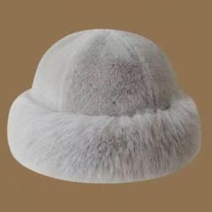 OKDEALS Thicken Fluffy Fur Bucket Hat Cold Warm Panama Cap Cover Head Cap Winter Hat Women