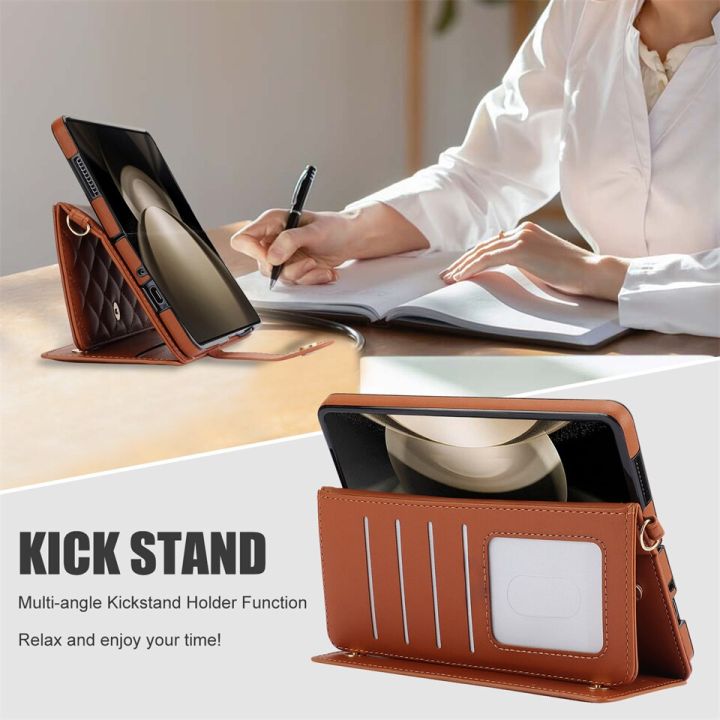 Cover%20For%20Samsung%20Galaxy%20Z%20Fold%205%203%204,Lanyard%20Crossbody%20Pen%20slot%20Multi%20Card%20Wallet%20Shoulder%20Strap%20Case%20Luxury%20PU%20leather%20-%20Image%203