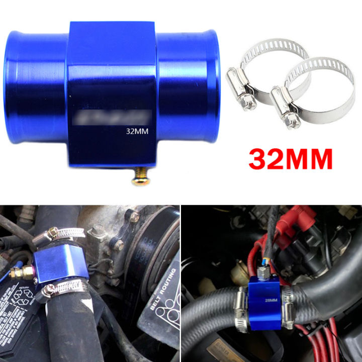 Racing Blue Water Coolant Temperature Sensor Water Temp Gauge Adapter 26MM 28MM