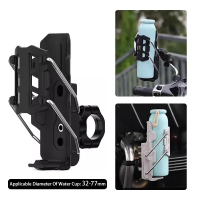 Foldable Motorcycle Bottle Holder Turntable Bicycle Water Bottle Cage Cup Holder Universal Premium Handlebar Mount Cup Holder
