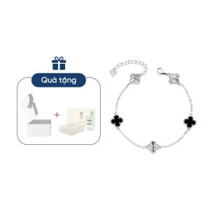Lắc Tay Bạc Nữ HGJG Cỏ Bốn Lá Bạc 925 An Toàn Vòng Tay Nữ May Mắn Tài Lộc Bạc 925 Cao Cấp