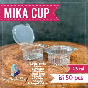 Sauce Cup Mika NS Tutup Sambung 35ML 60ML 70ML 90ML 100ML ISI 50 Pcs / Cup Pudding