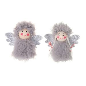 MUNCHX 1Pair Nhiều màu Búp bê thiên thần Giáng sinh Cậu bé và cô bé trong phim hoạt hình. Vải nhung Hoa trang trí thả Lễ hội Đạo cụ  ảnh Đồ trang trí cây thông Noel Trang trí nhà cửa