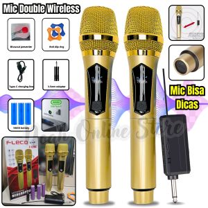FLECO~Mic Wireless / Mic Double Wireless Fleco F-12Bc VHF | Mic Ori / MIC KARAOKE | Microphone Karoke Mic Duet | Mic Bluetooth Karaoke Tanpa Kabel | Mic Karaoke Suara Jernih ~ Noah Online Store
