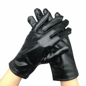 MIRELINA Shiny Bright Leather Gloves Stage Performances Gold Silver Color Etiquette Gloves Gothic Long/Short Clubwear Mittens Halloween