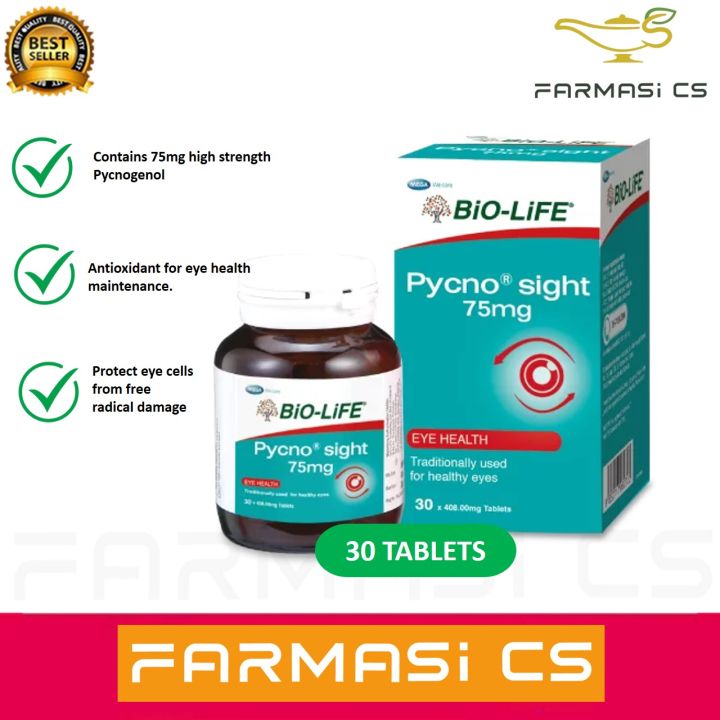 BioLife Pycno Sight 75mg 30 Tablets EXP05/2025 [ Eyes Eye Health